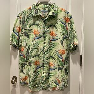 Men’s Margaritaville Hawaiian Print Shirt Size XL Bird Of Paradise Print